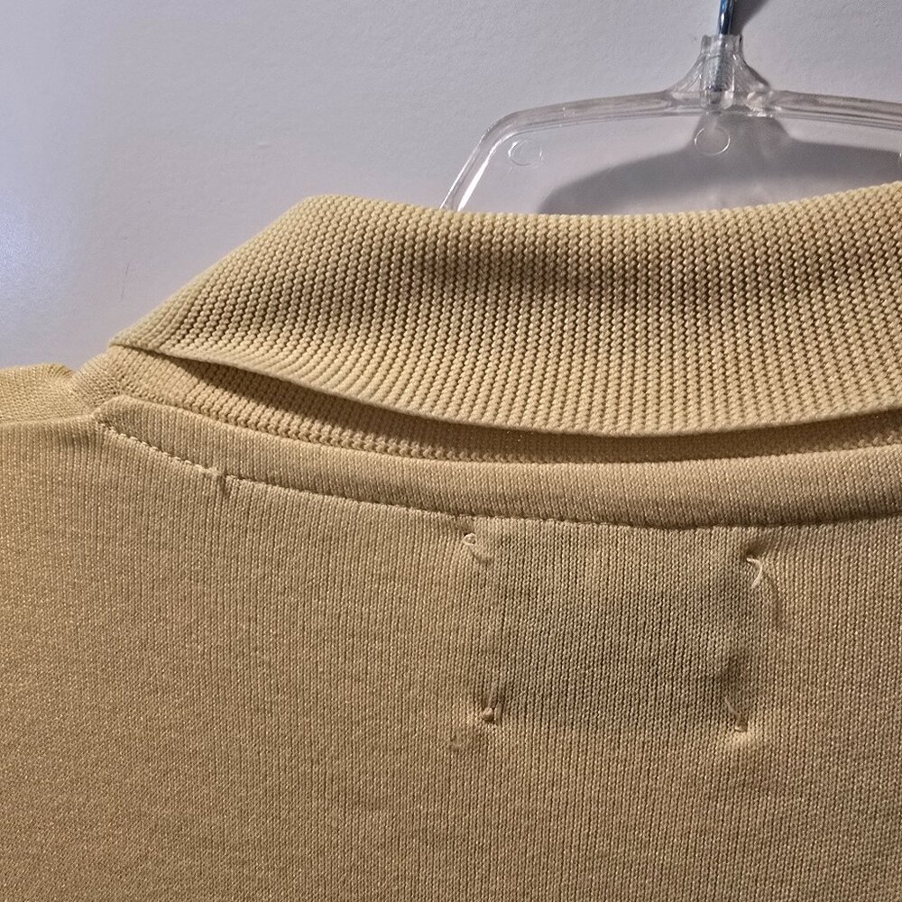 Vintage Montgomery Ward Ban Lon Polo Shirt Yellow Mens Medium Nylon Retro. GUC. - Picture 6 of 16